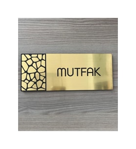 Metalik Gold Seri Mutfak Yönlendirme Tabelası