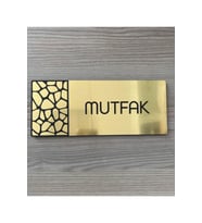 Metalik Gold Seri Mutfak Yönlendirme Tabelası