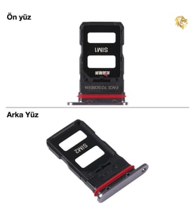 Xiaomi Mi 11 Pro Uyumlu Sim İç Yuvası Çiftli Siyah Sim Kart Tepsisi Sim Kızağı Sim Çekmecesi