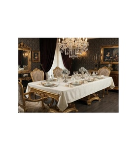 Kristal Monoray Kumaş Krem Sofra Takımı 8 Kşl. 160x220 Cm 17 Prç. 566 (Standart)