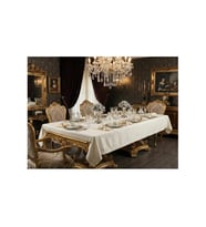Kristal Monoray Kumaş Krem Sofra Takımı 8 Kşl. 160x220 Cm 17 Prç. 566 (Standart)