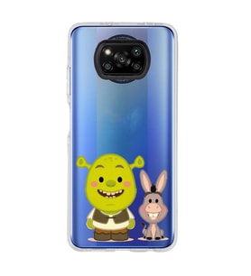Poco X3 Pro / X3 NFC Uyumlu Shrek ve Eşek Tasarımlı Şeffaf Telefon Kılıfı