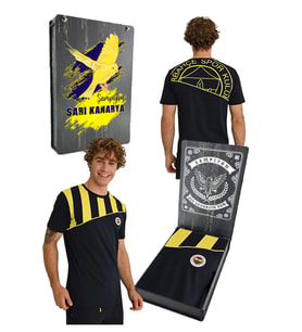 Fenerbahçe ERKEK TRIBUN ÇUBUK BLOKLU TSHIRTU UV  KUTU HEDİYELİ (Lacivert-Beyaz)