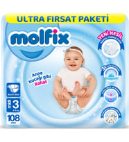 Molfix Bebek Bezi Beden:3 (4-9KG) Midi 108 Adet Ultra Fırsat Pk