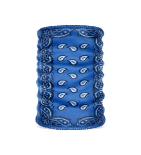 BHANDANA Mavi Şal Desenli Boru Bandana