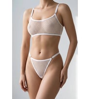 Beyaz File Bralet ve Tanga Fantazi İç Giyim Takımı TM1476