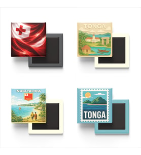 Buzdolap Magnetleri - Tonga Nuku'alofa - 4'lü Set Magneti