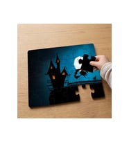 Süpürgeli Cadı - Şato - Cadılar Bayramı Tasarımlı 24 Parça Ahşap Çocuk Puzzle MPK0611