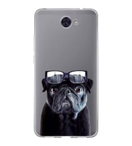 PrintiFy Huawei Y7 2017 ile Uyumlu 1mm Slim Fit Köpek 3 050f Baskılı Şeffaf  Kılıf