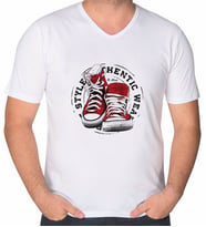 BK Gift Kişiye Özel İsimli V Yaka Tişört-6 (Beyaz)