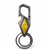 Premium Metal Karabinalı Anahtarlık – Çift Halkalı Şık Tasarım – 9,5 cm