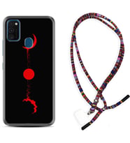 Samsung M21 M22 M23 M30 M31S M32 Kılıf Boyun Asklı Rasta Silikon Red Moon 1710