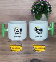 Evin Prensi Kupa Bardak T Yeşil Kulplu Erkek Kardeşe Abiye Çocuğa Doğum Günü Hediyesi
