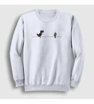 Presmono Unisex Beyaz No Internet Dinosaur Dinozor Sweatshirt 361841tt