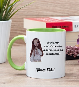 Kişiye Özel Sen Onu da Soğutursun Esprili Yeşil Kupa Bardak