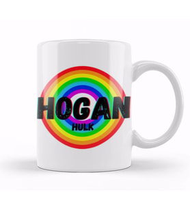 Hulk Hogan   Vintage Retro Rainbow Style Warriors Design Wrestlers Gift Kupa Bardak Porselen