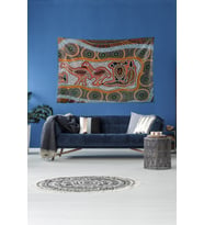 Duvar Resmi Arkeoloji Tarih Temalı Leke Tutmaz Kadife Doku Kumaş Duvar Örtüsü Duvar Halısı Tapestry (Kahverengi)