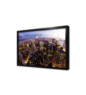 New York Gece Çerçeveli Cam Tablo