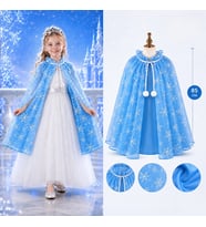 Kar Tanesi Desenli Elsa Pelerini - Astarlı Frozen Pelerini 85 Cm