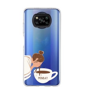 Poco X3 Pro / X3 NFC Uyumlu Kahve Tasarımlı Şeffaf Telefon Kılıfı