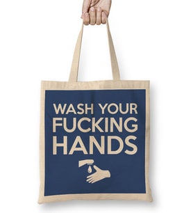 Wash Your Fking Hands Bez Çanta Uzun Saplı
