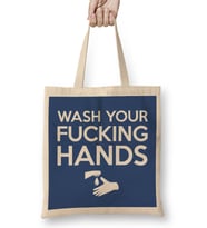 Wash Your Fking Hands Bez Çanta Uzun Saplı