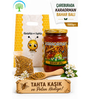Karaorman Bahar Balı 1000g Tahta Kaşık ve Polen Hediye