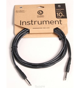 Planet Waves PWCGT10 Gitar Kablosu 10 Inç (Aksesuar - Classic)  1/4 Inç Jak, Oksijensiz Bakır İletken, Dayanıklı Esnek Dış Kaplama