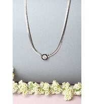 İtalyan Yassı Kolye 925 Ayar Gümüş Zincir Kolye (Silver)