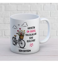 Kişiye Özel Hayatın En Güzel Yolculukları Seni Bekliyor Baskılı Kupa – Bisiklet Temalı Anlamlı Hediye