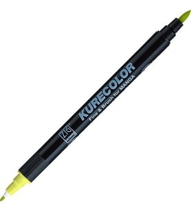 Zig Kurecolor Fine & Brush for MANGA Marker Çizim Kalemi 120 Barium Yellow 