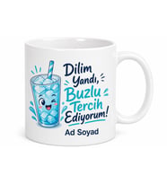 Sıcak İçecek İçemeyen Arkadaşa Dilim Yandı Buzlu Tercih Eden Kupa Hediye