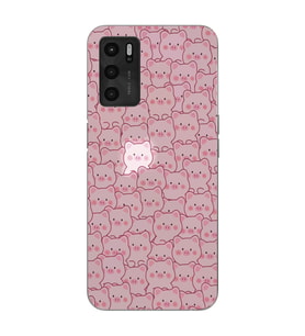 Oppo A16 / A55 Uyumlu Cute Pink Pig Tasarımlı Şeffaf Telefon Kılıfı