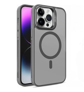 Coverzone iPhone 12 ile uyumlu Kamera Lens Aparatl? Stand Olabilen Magsafe ile uyumlu Kamera Korumal? ?effaf Full Color Magnetic Wireless Telefon K?l?f? (Titanyum, iPhone 12)