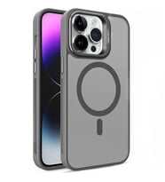 Coverzone iPhone 12 ile uyumlu Kamera Lens Aparatl? Stand Olabilen Magsafe ile uyumlu Kamera Korumal? ?effaf Full Color Magnetic Wireless Telefon K?l?f? (Titanyum, iPhone 12)