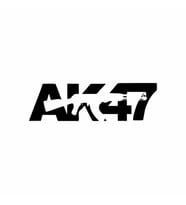 ak47 sticker siyah 20x10 CM (Siyah-Siyah)