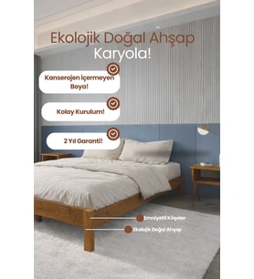 Loft Model Masif Ahşap Karyola Kolay Kurulum Fırınlanmış İthal Sibirya Çamı 140x200 Yatak Uyumlu
