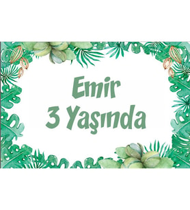 Bitkiler Temalı Doğum Günü Afişi -1 35X50 cm