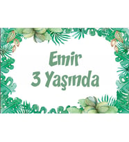 Bitkiler Temalı Doğum Günü Afişi -1 35X50 cm