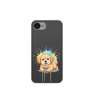 iPhone 16e ile Uyumlu Splash Köpek Tasarımlı Şeffaf Silikon Kılıf