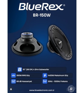 BLUEREX BR-150W-1400W MAX-350W RMS-KALİTELİ-PROFESYONEL 38 CM  WOOFER