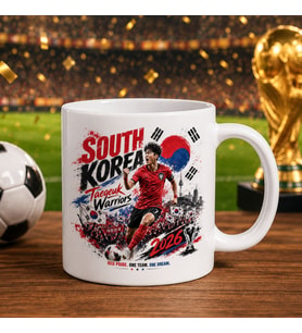 BK Gift Güney Kore Taraftar Temalı 2026 Dünya Kupası Tasarımlı Beyaz Kupa Bardak
