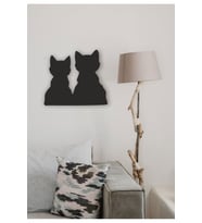 Kedi Silüet Tablo Ahşap Mdf Lazer Kesim