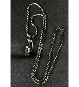 Mooni Accessories Bomb El Bombası Model 316L Çelik Zincirli Kolye