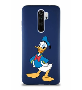 Xiaomi Redmi Note 8 Pro Soft Premier Kapak Donald Duck-C Tasarımlı Silikon Kılıf - Lacivert (Şeffaf)