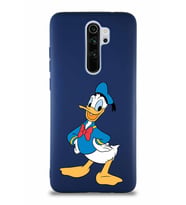 Xiaomi Redmi Note 8 Pro Soft Premier Kapak Donald Duck-C Tasarımlı Silikon Kılıf - Lacivert (Şeffaf)