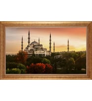 Çerçeveli Paspartulu Manzara Tablo bm0946 (Gold)