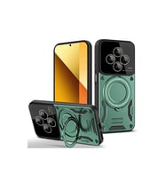 Xiaomi Redmi 14c Kılıf Joy Lens Standlı Kapak - Koyu Yeşil