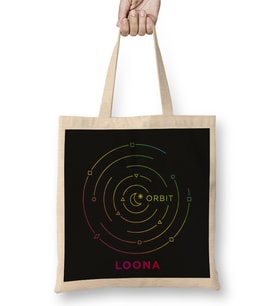 Kpop Girlgroup Loona Orbit Fandom Logo Bez Çanta Uzun Saplı