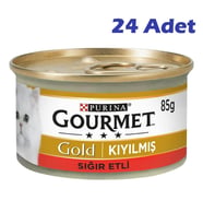 Gourmet Gold Kıyılmış Sığır Etli Konserve Kedi Maması 85 Gr (24 adet)